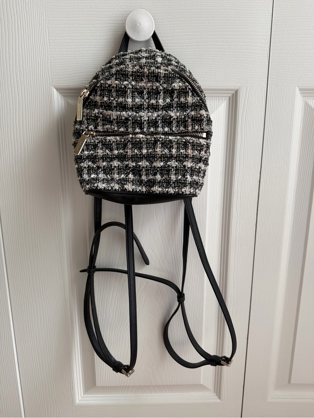 kate spade Black & White Tweed Mini Backpack
